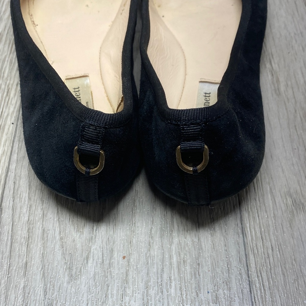 LK Bennett Black Suede Bow Ballet Flats - Picture 5 of 11